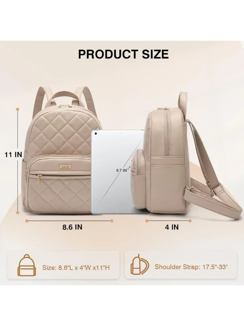 Chic Mini Backpack for Women - Vegan Leather Small Purse for Travel & Shopping